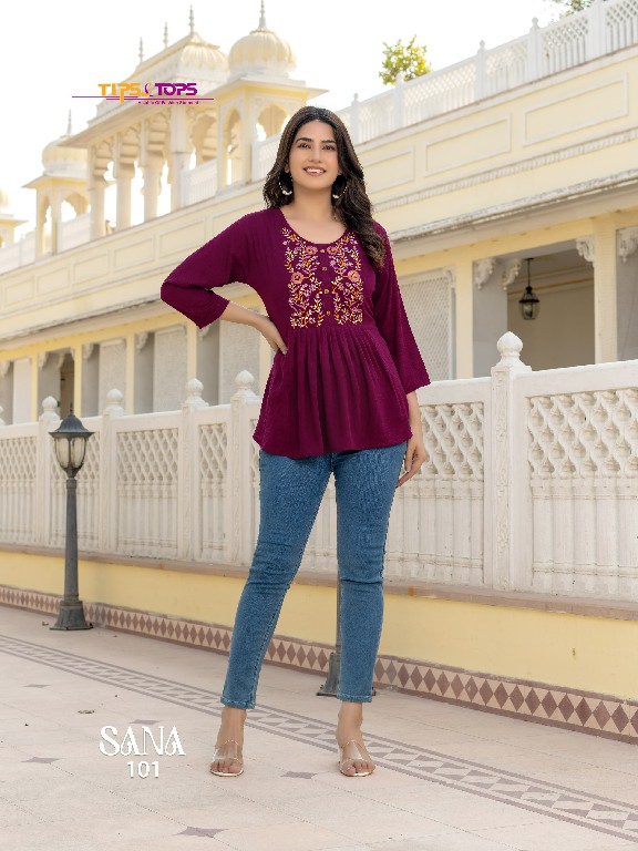 TIPS AND TOPS SANA VOL 3 FANCY EMBROIDERY GIRLS SHORT TUNIC