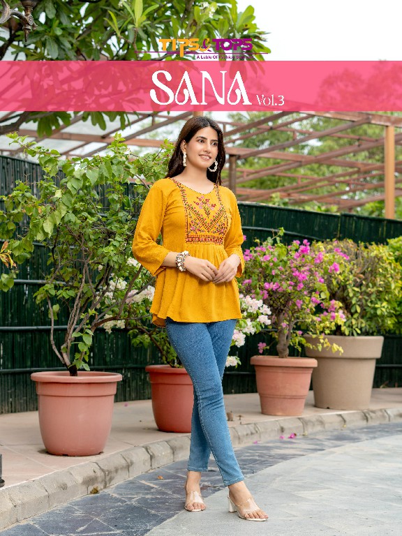 TIPS AND TOPS SANA VOL 3 FANCY EMBROIDERY GIRLS SHORT TUNIC