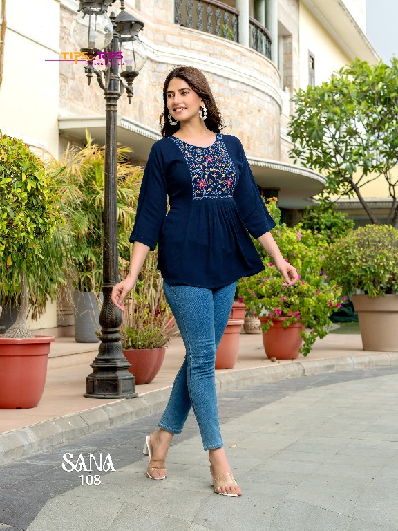 TIPS AND TOPS SANA VOL 3 FANCY EMBROIDERY GIRLS SHORT TUNIC