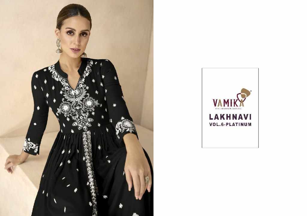 Vamika Lakhnavi Vol-6 Platinum Wholesale Heavy Reyon Kurti With Plazo And Dupatta