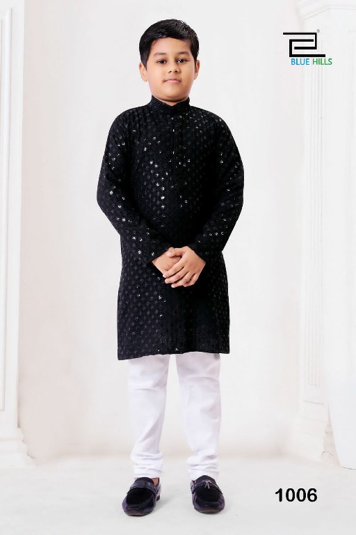 Blue Hills Prince Wholesale Heavy Chikankari Work Kids Kurta With Pant