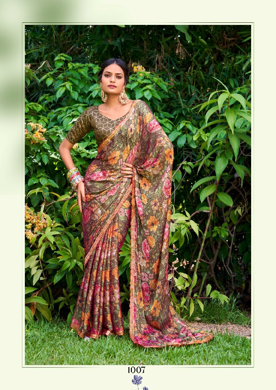 Stavan Feena Wholesale 3d Velvet Chiffon Ethnic Sarees