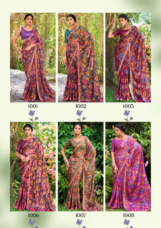 Stavan Feena Wholesale 3d Velvet Chiffon Ethnic Sarees