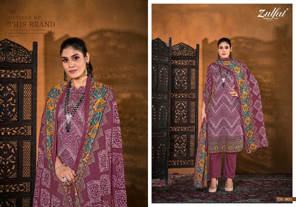 TANIA VOL 4 BY ZULFAT COTTON EXCLUSIVE DESIGNER HANDWORK 3PCS DRESS