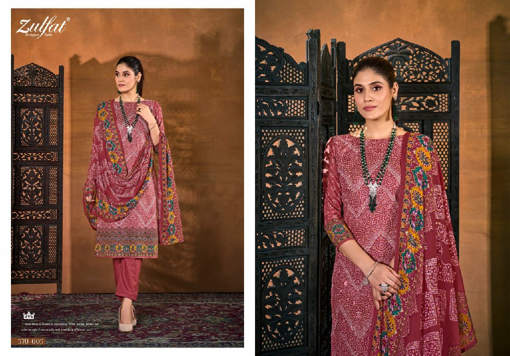 TANIA VOL 4 BY ZULFAT COTTON EXCLUSIVE DESIGNER HANDWORK 3PCS DRESS