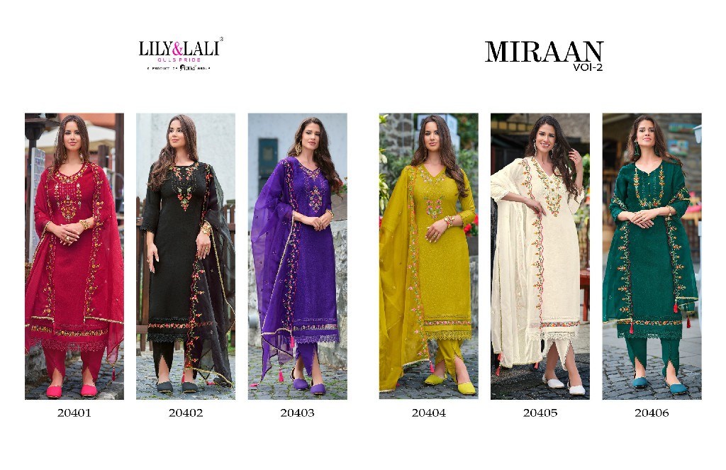LILY AND LALI MIRAAN VOL 2 DESIGNER FANCY WORK READYMADE 3PCS SET SUPPLIER