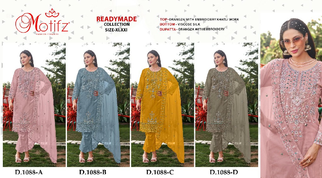 Motifz D.no R-1088 Wholesale Readymade Indian Pakistani Salwar Suits