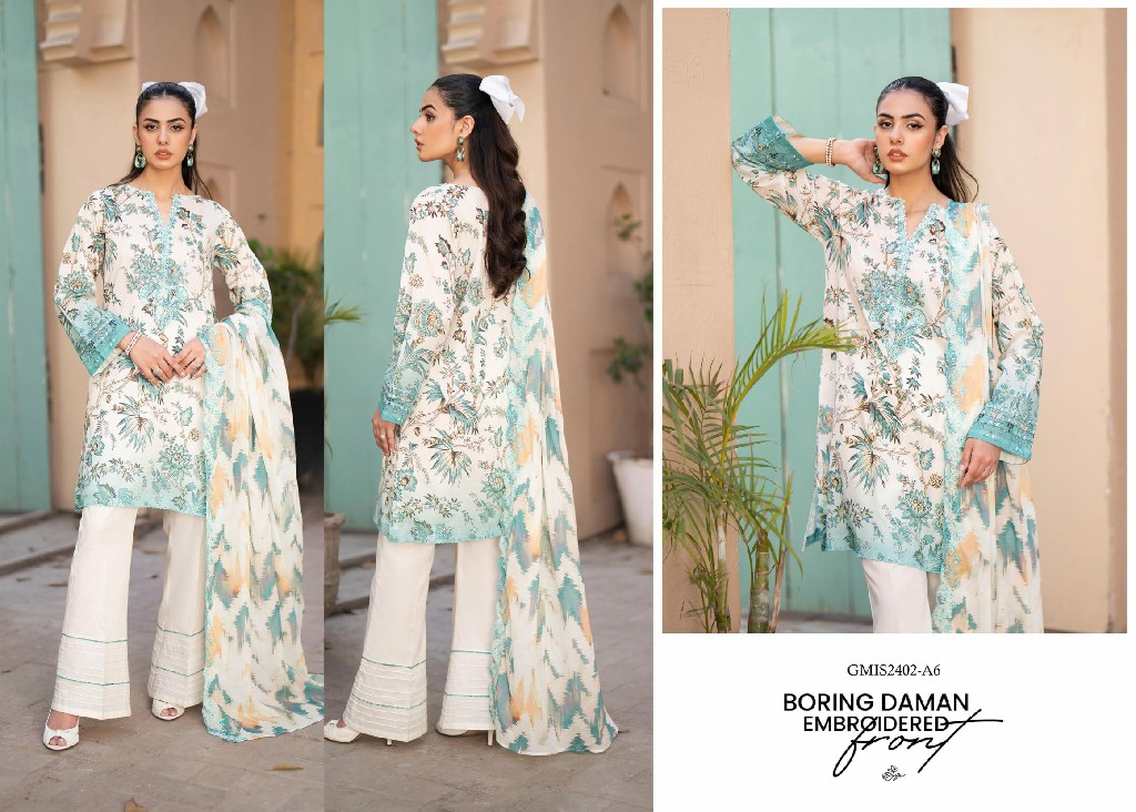 Guljee Mishaal Vol-2 Embroidered 3 Piece Lawn 2024 Pakistani Suits