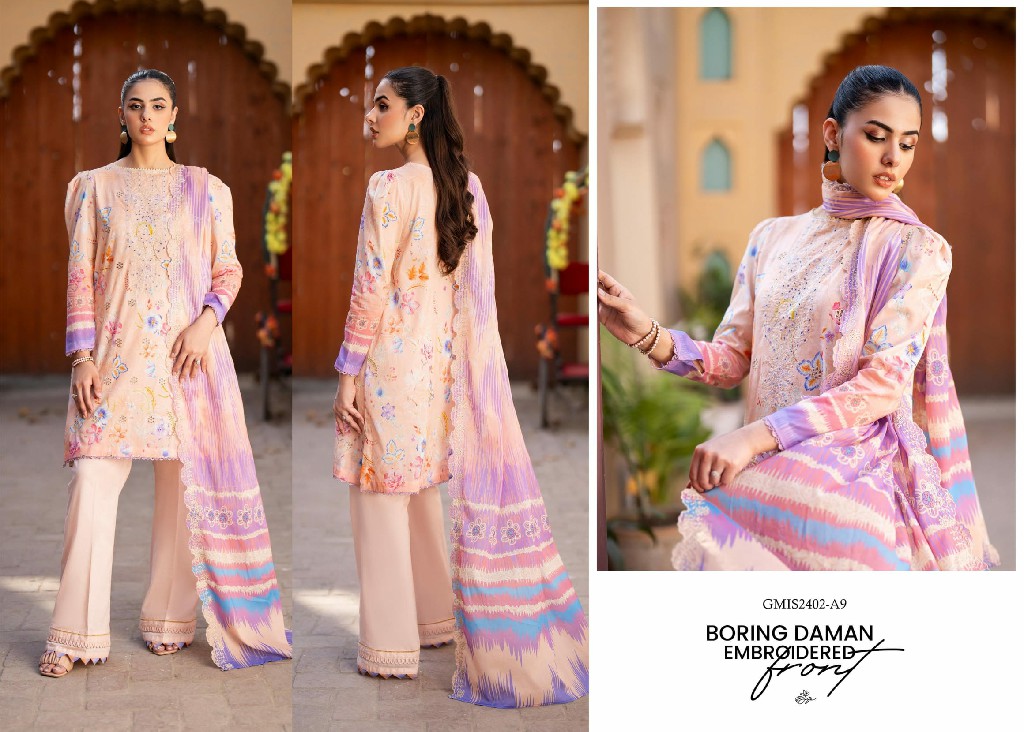 Guljee Mishaal Vol-2 Embroidered 3 Piece Lawn 2024 Pakistani Suits