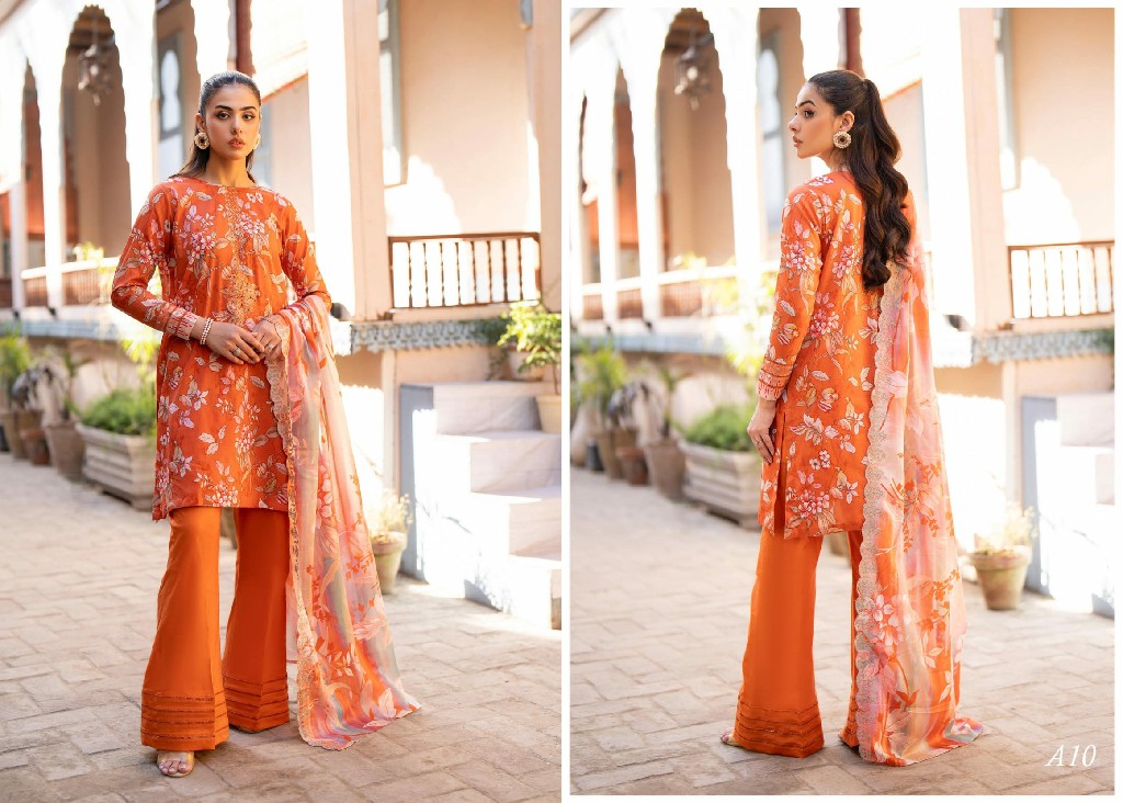 Guljee Mishaal Vol-2 Embroidered 3 Piece Lawn 2024 Pakistani Suits