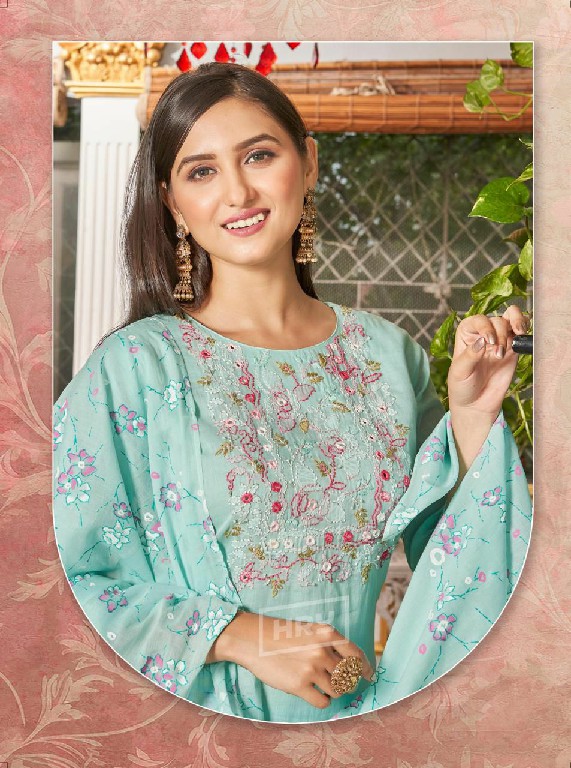 HRU India Lucknawi Suta Vol-4 Wholesale Cotton Malmal Kurti With Pant And Dupatta