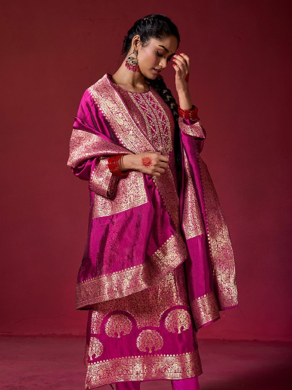 SAKHI BY IBIZA PARTY WEAR STYLISH LOOK BANGLORY SILK SALWAR KAMEEZ