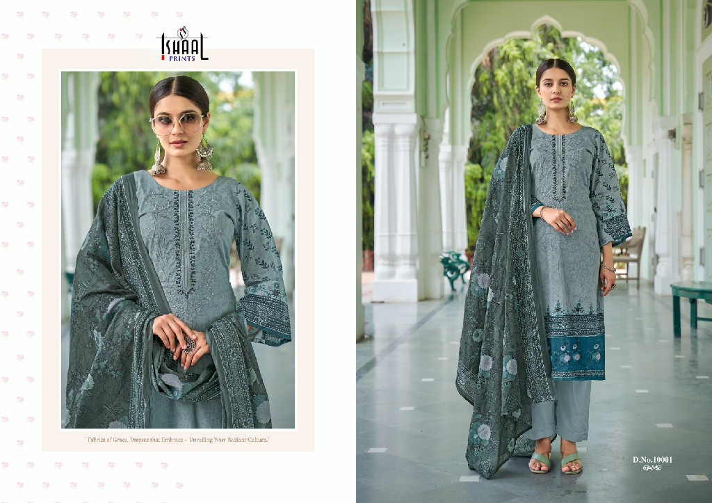 ISHAAL EMBROIDERED VOL 10 BY ISHAAL PRINTS LAWN HIT DESIGN PAKISTANI MATERIAL