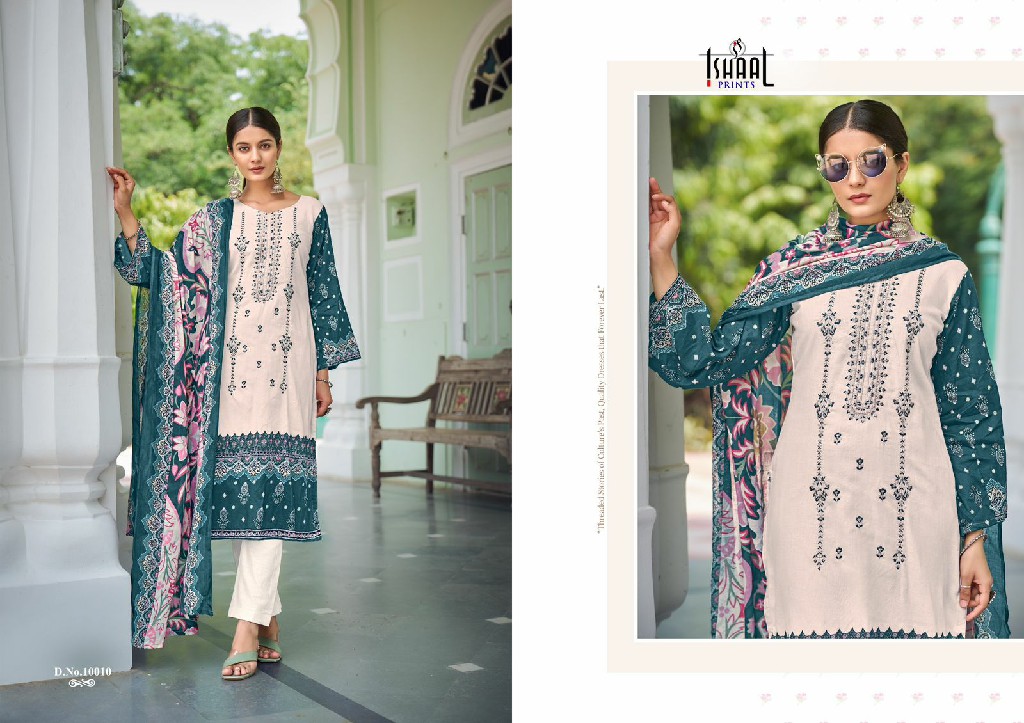 ISHAAL EMBROIDERED VOL 10 BY ISHAAL PRINTS LAWN HIT DESIGN PAKISTANI MATERIAL