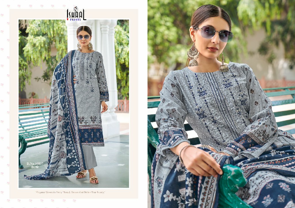 ISHAAL EMBROIDERED VOL 10 BY ISHAAL PRINTS LAWN HIT DESIGN PAKISTANI MATERIAL