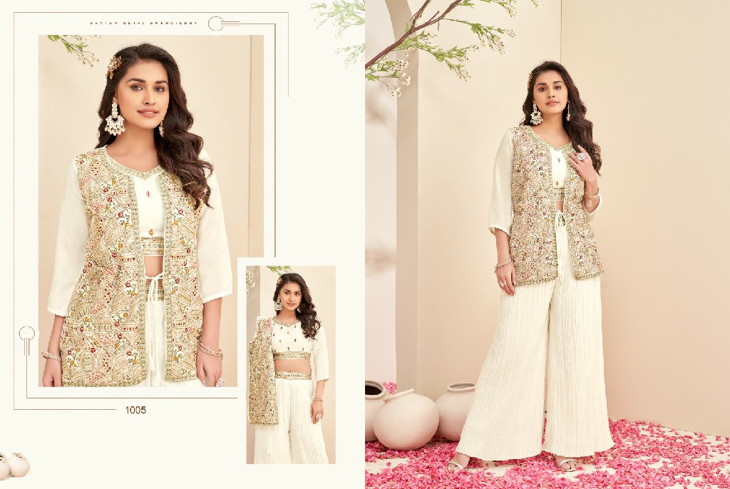 NAYNA BY KHUSHI FASHION FULL STITCH SHRUG JACKET SET WITH PALAZZO SET DRESS