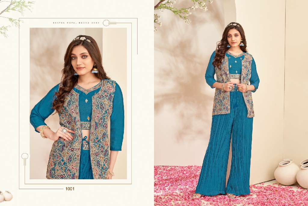 NAYNA BY KHUSHI FASHION FULL STITCH SHRUG JACKET SET WITH PALAZZO SET DRESS