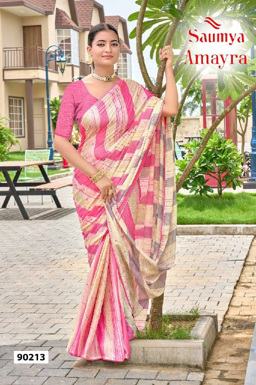 Saumya Amayra Wholesale Chiffon Brasso Indian Ethnic Sarees