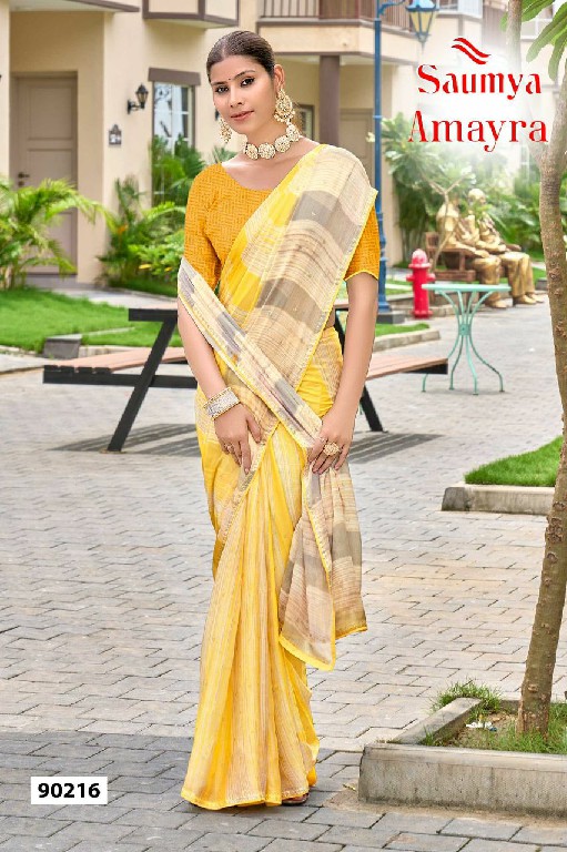 Saumya Amayra Wholesale Chiffon Brasso Indian Ethnic Sarees