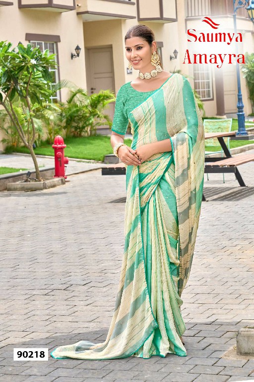 Saumya Amayra Wholesale Chiffon Brasso Indian Ethnic Sarees