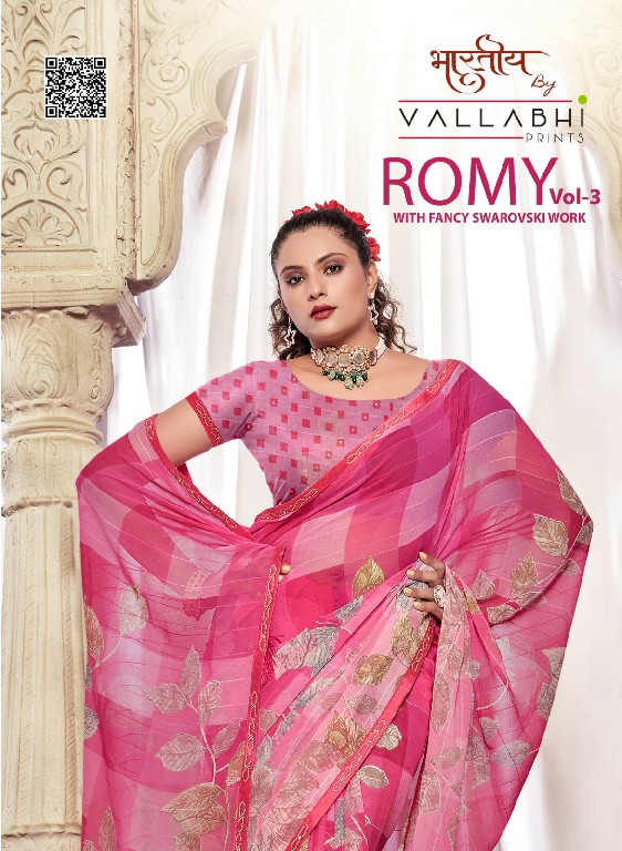 Vallabhi Romy Vol-3 Wholesale Fancy Swaroski Work Ethnic Sarees