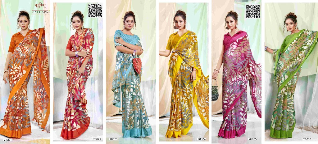 Vallabhi Sanchali Vol-7 Wholesale Georgette Fabrics Ethnic Sarees