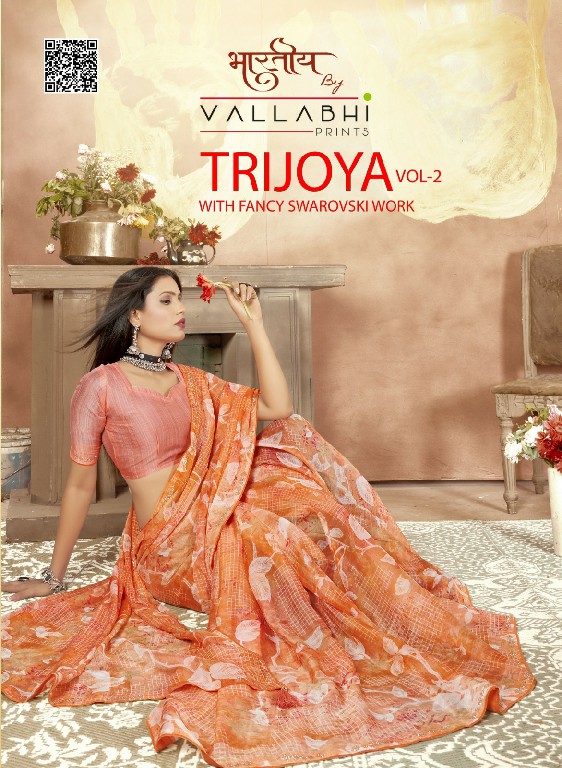 Vallabhi Trijoya Vol-2 Wholesale Fancy Swaroski Work Ethnic Sarees