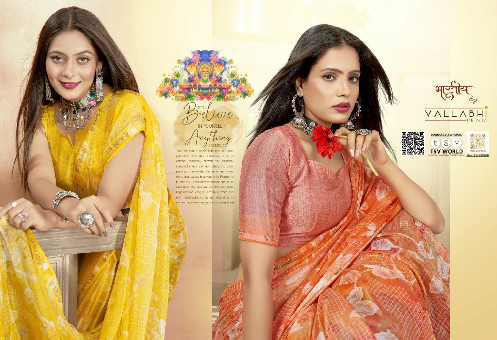 Vallabhi Trijoya Vol-2 Wholesale Fancy Swaroski Work Ethnic Sarees