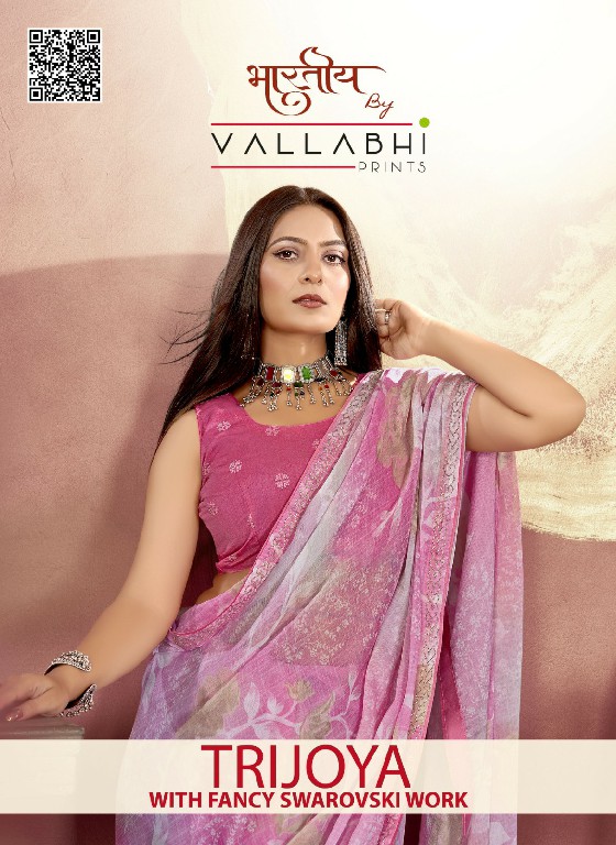 Vallabhi Trijoya Wholesale Fancy Swaroski Work Ethnic Sarees