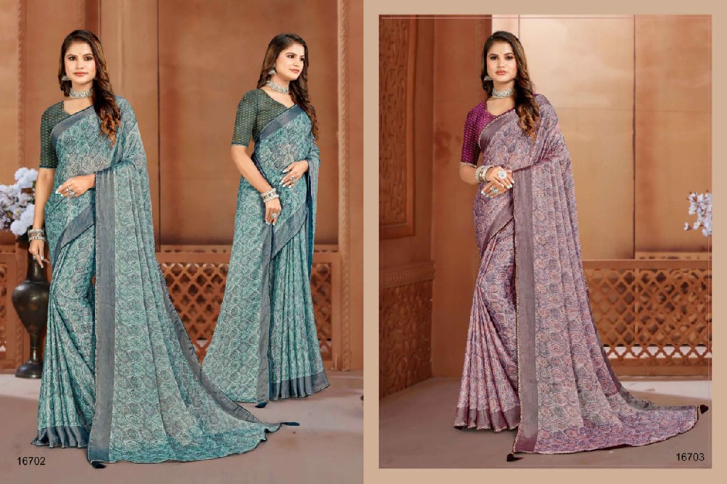 JALNIDHI BLINK IT FABRIC FANCY FOIL PRINT SAREE WITH GORGEOUS LOOKING SAREES