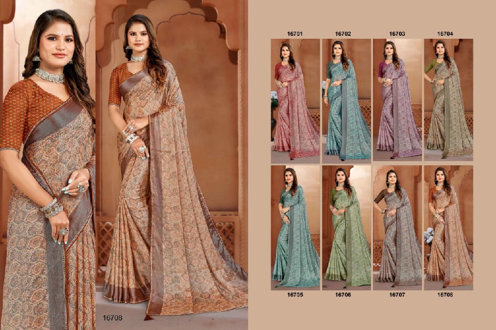 JALNIDHI BLINK IT FABRIC FANCY FOIL PRINT SAREE WITH GORGEOUS LOOKING SAREES