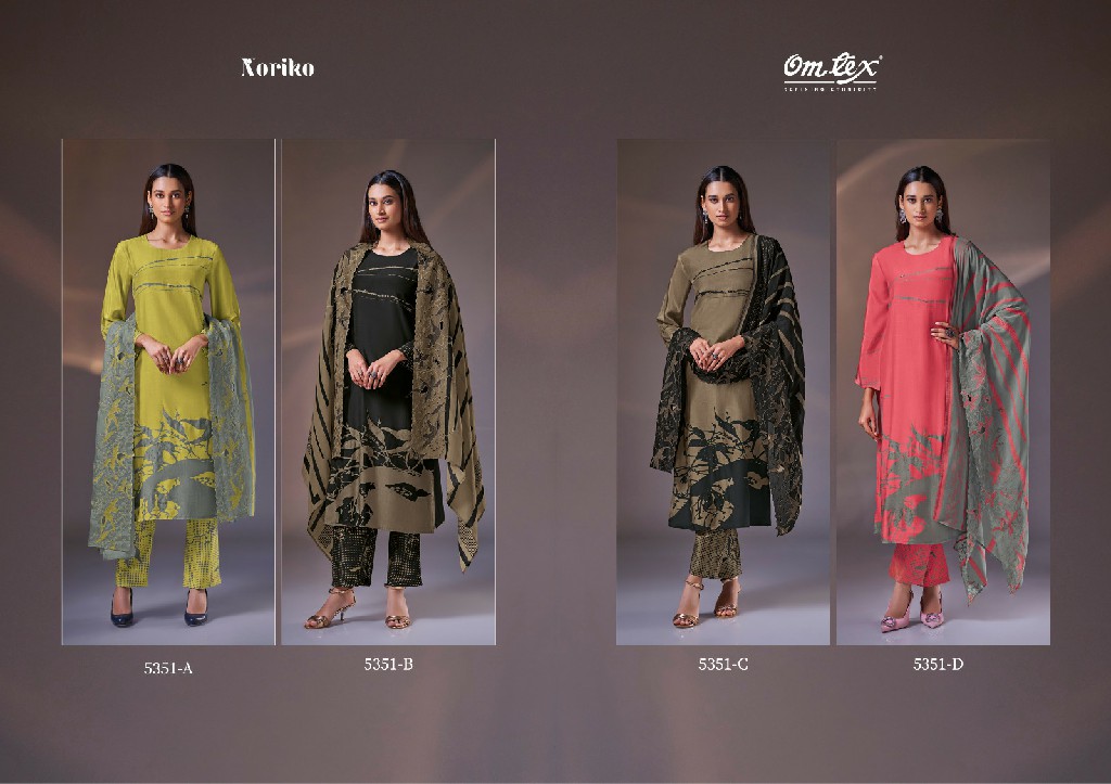 Omtex Noriko Wholesale Daisy Silk With Handwork Salwar Suits