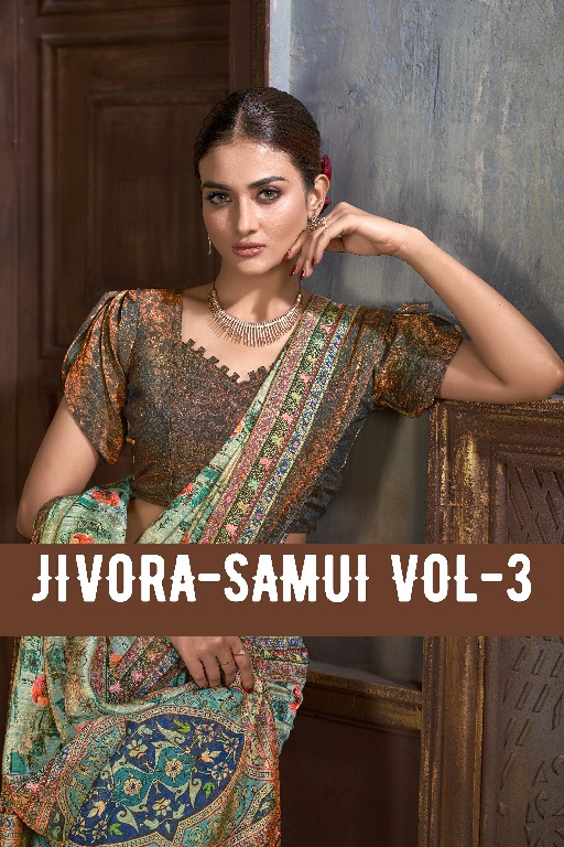 Jivora Samui Vol-3 Wholesale Natural Silk With Jacquard Zari Ethnic Sarees