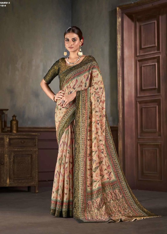 Jivora Samui Vol-3 Wholesale Natural Silk With Jacquard Zari Ethnic Sarees