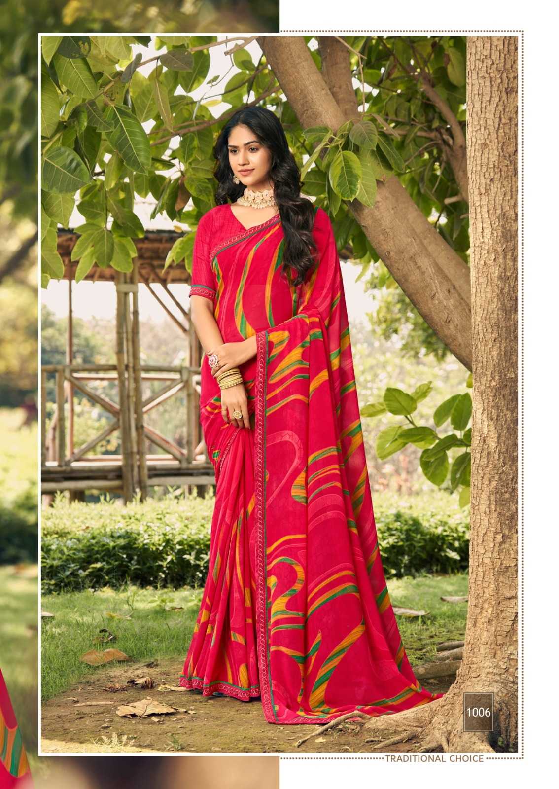 kiyra sarees angoori major georgette fancy print saree wholesaler