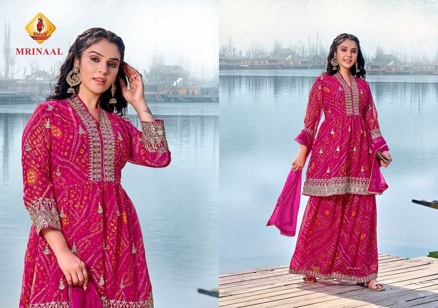 shruti suits fidaa soft georgette embroidery print readymade 3pcs dress