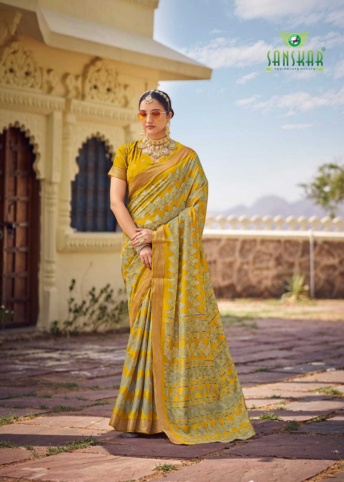 vastr by sanskar tex prints dola silk classic look printed saree