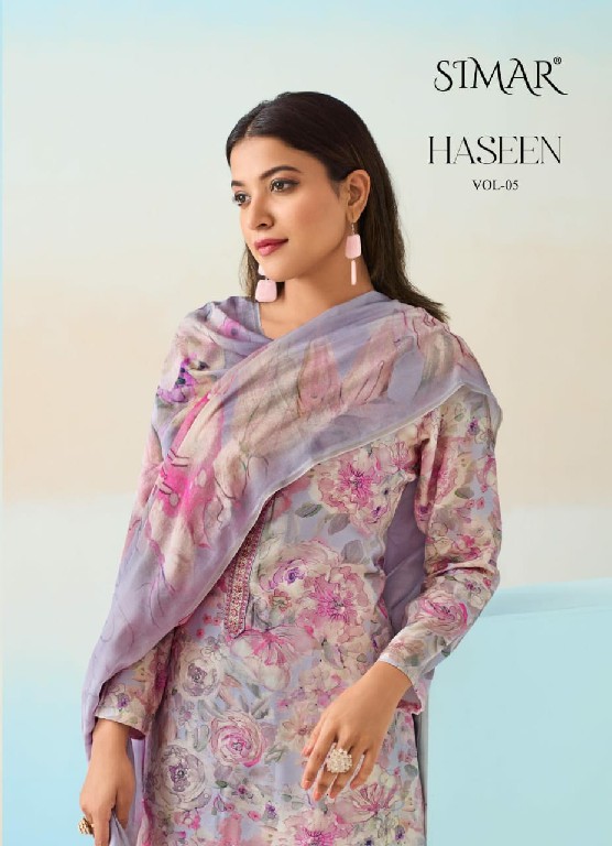 haseen vol 5 by Glossy simar muslin embroidery work classic dress material