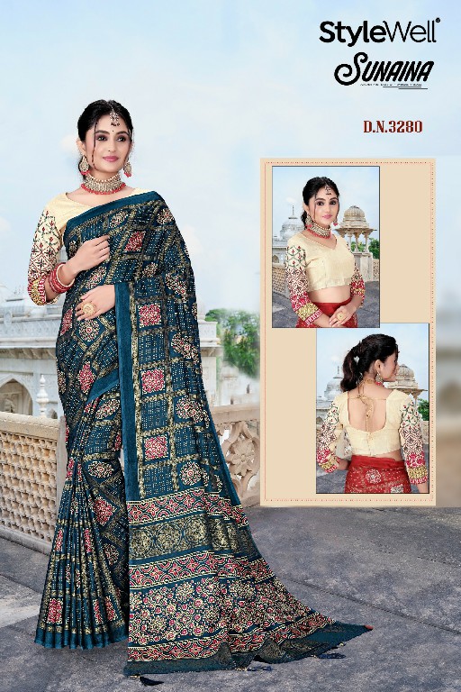 Stylewell Sunaina Wholesale Silk Printed Ethnic Sarees