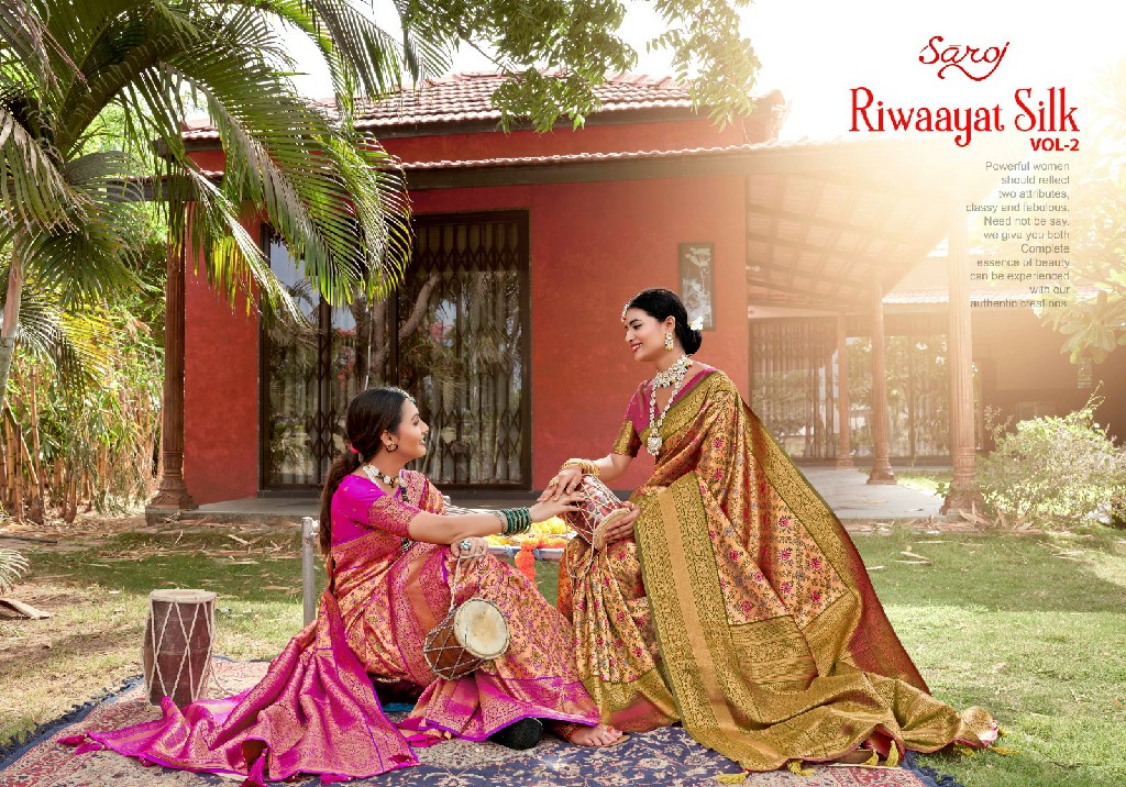 Saroj Riwaayat Silk Vol-2 Wholesale Jari Jacquard Silk Ethnic Sarees