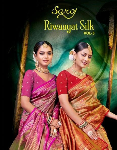 Saroj Riwaayat Silk Vol-5 Wholesale Jari Jacquard Silk Ethnic Sarees