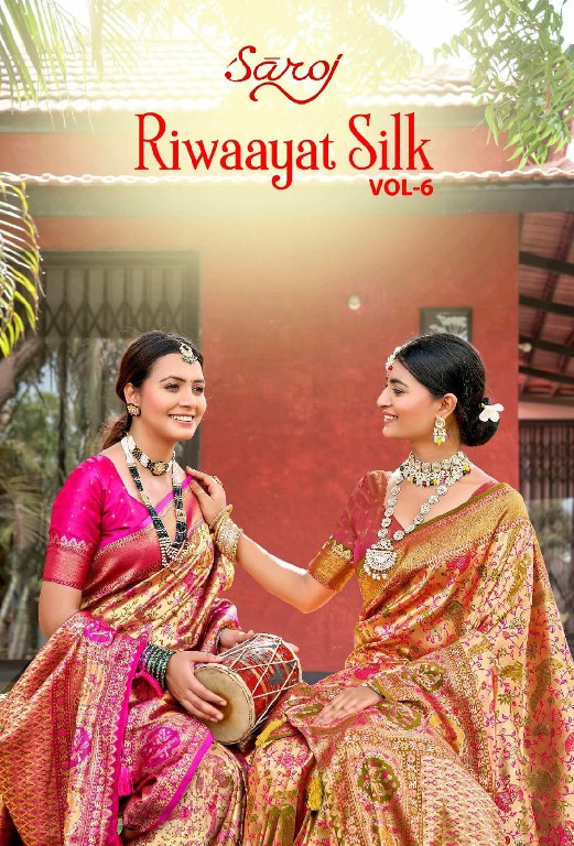 Saroj Riwaayat Silk Vol-6 Wholesale Jari Jacquard Silk Ethnic Sarees