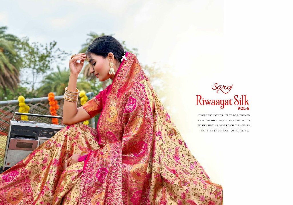 Saroj Riwaayat Silk Vol-6 Wholesale Jari Jacquard Silk Ethnic Sarees