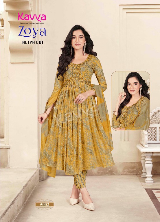 KAVYA ZOYA VOL 5 FULLSTITCH ALIA CUT SALWAR KAMEEZ WITH CHANDERI DUPATTA