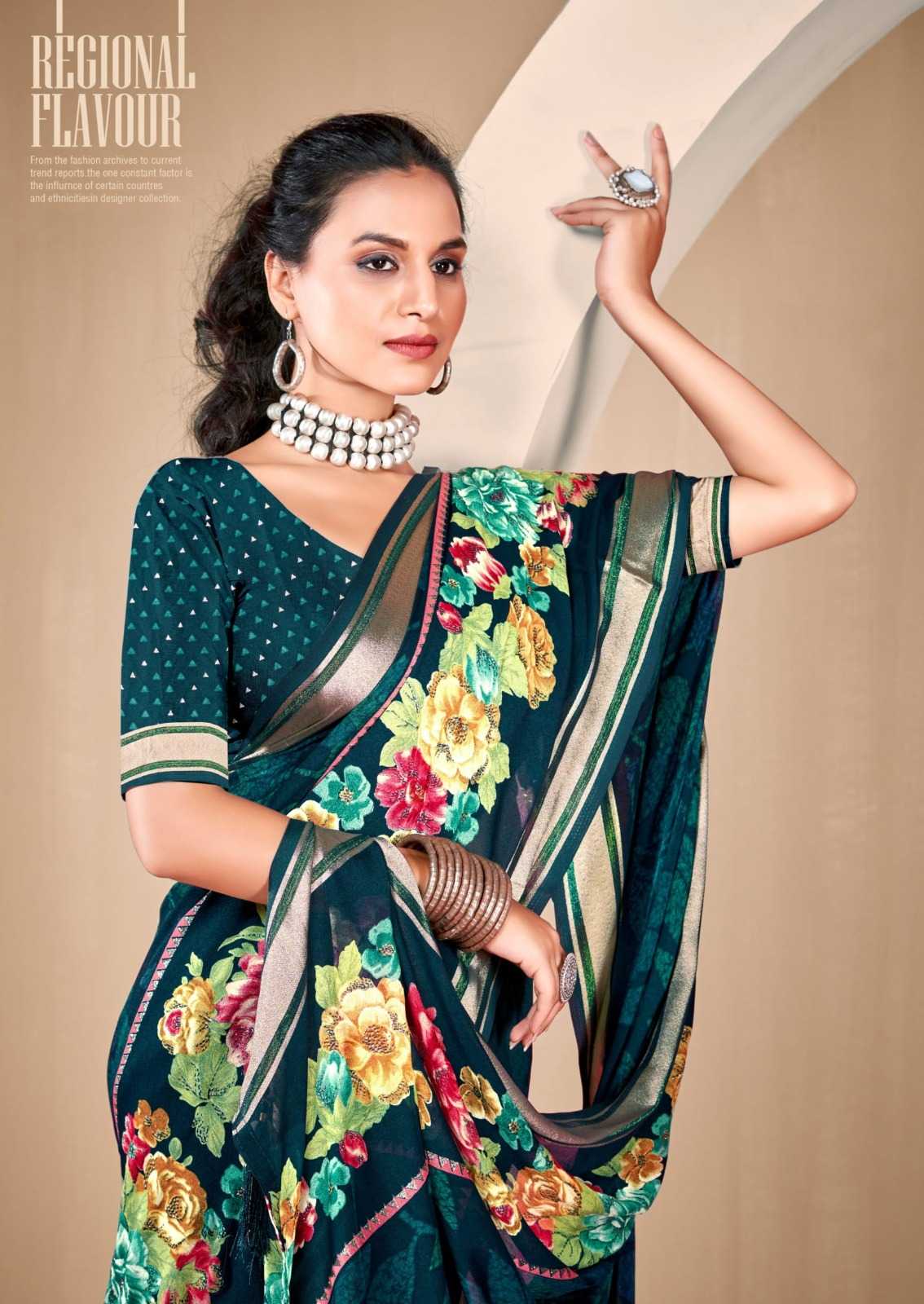 cosmos by kiyra saree rimzim viscose printed saree with blouse