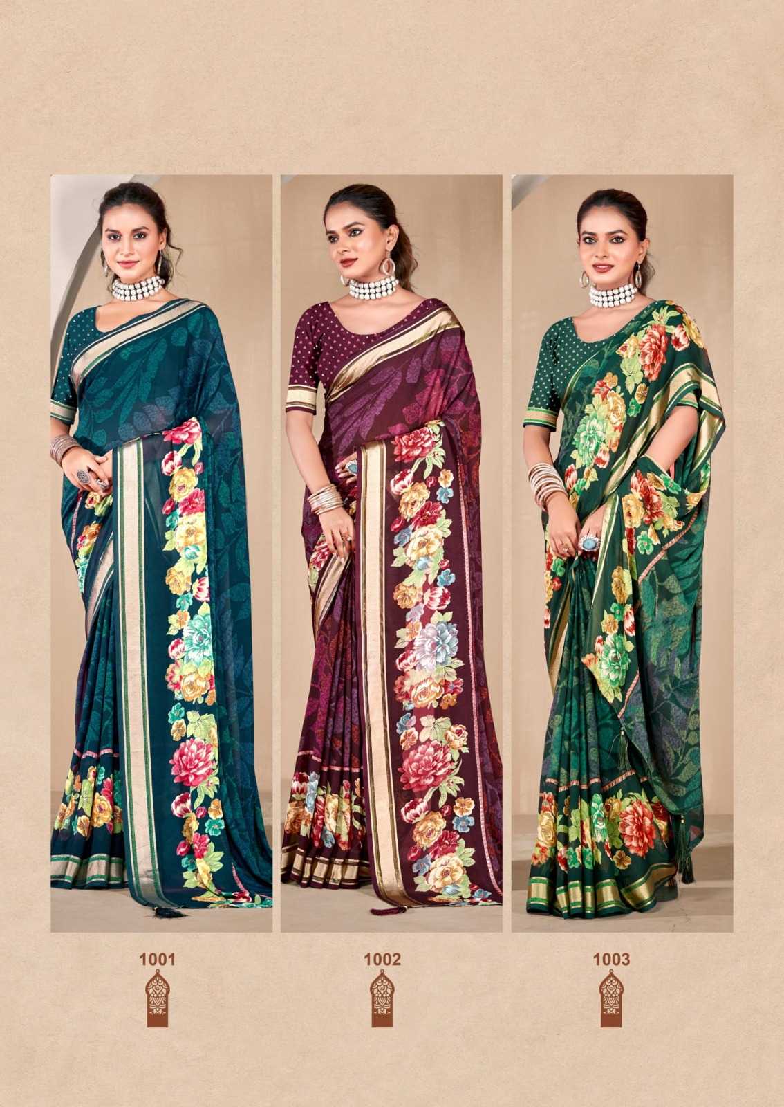 cosmos by kiyra saree rimzim viscose printed saree with blouse