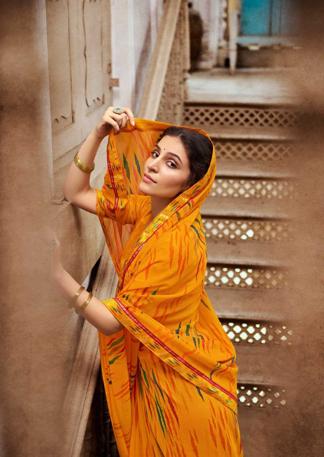 devika by kiyra saree major georgette fancy print saree