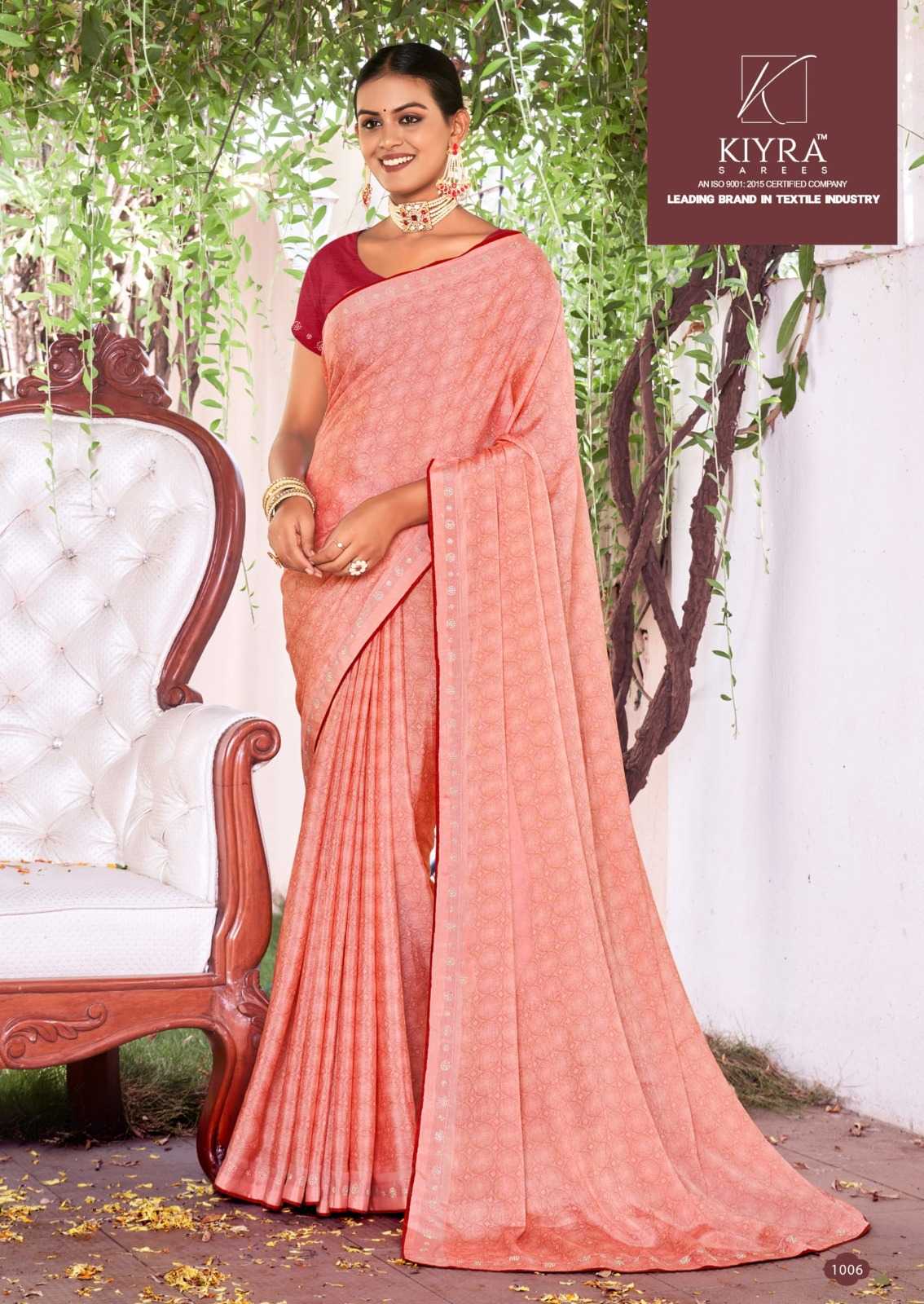 fortune vol 4 by kiyra saree chiffon unique colour saree wholesaler