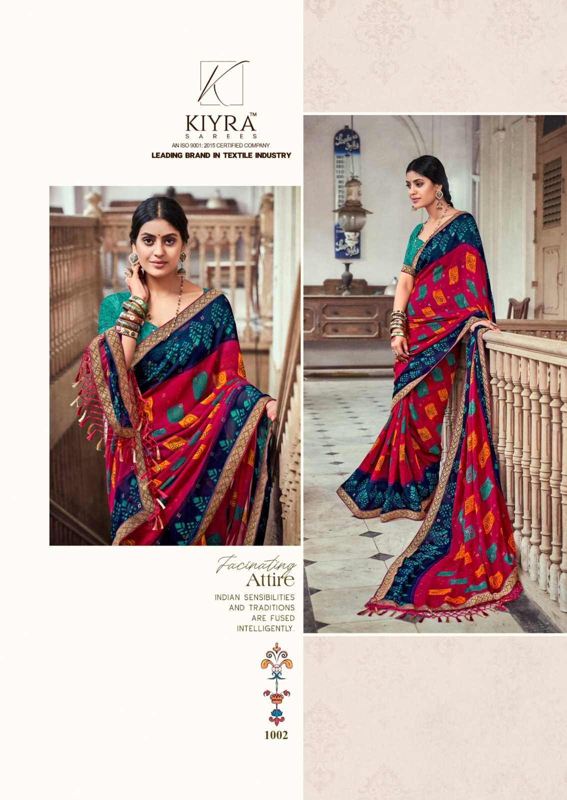 kiyra saree ghoomar unique print fancy saree with blouse