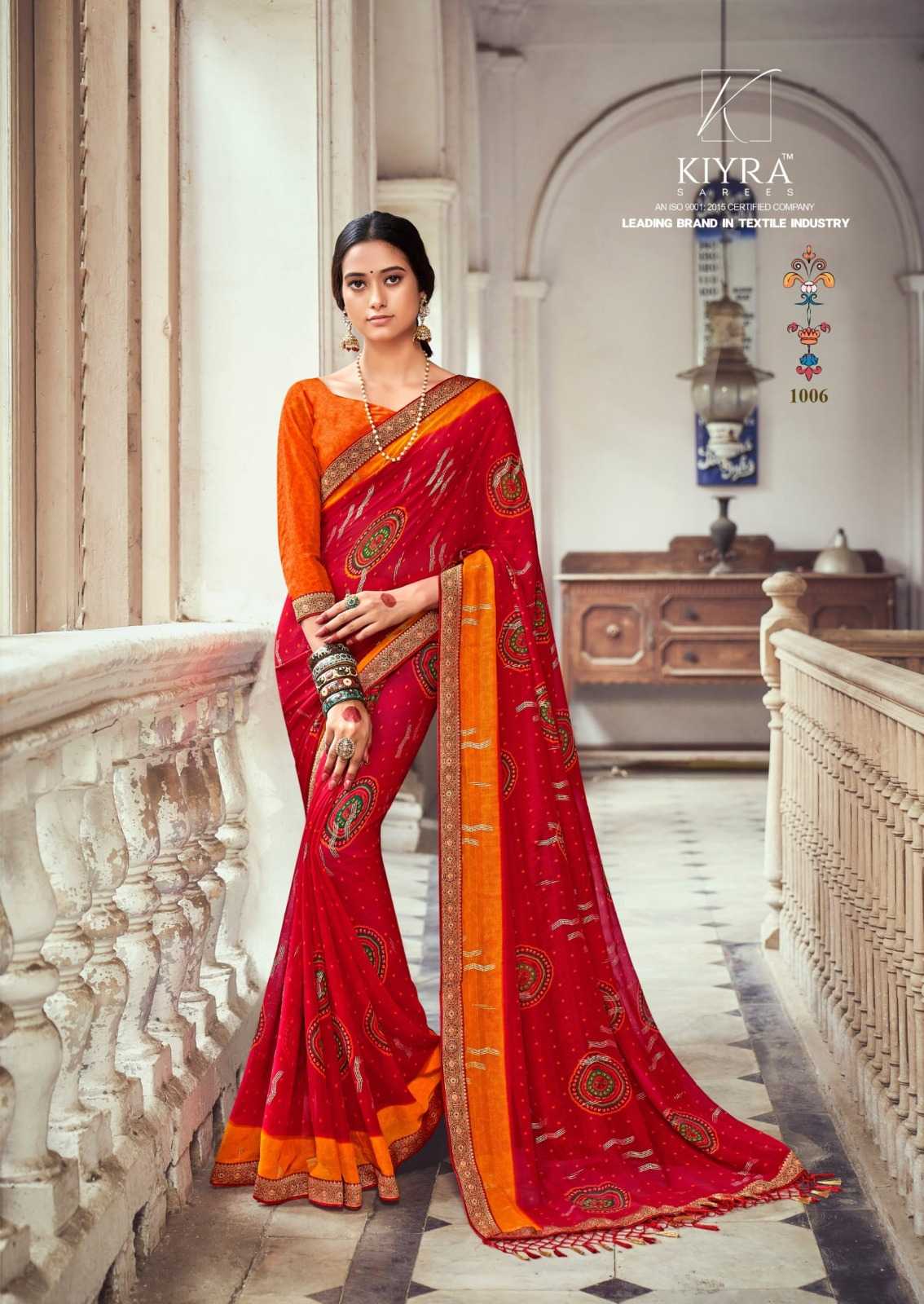 kiyra saree ghoomar unique print fancy saree with blouse